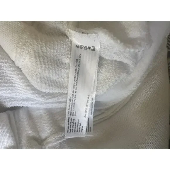 Eileen Fisher Lightweight Organic Cotton Terry Pant Easy Fit Crop Ankle White S - Picture 7 of 14